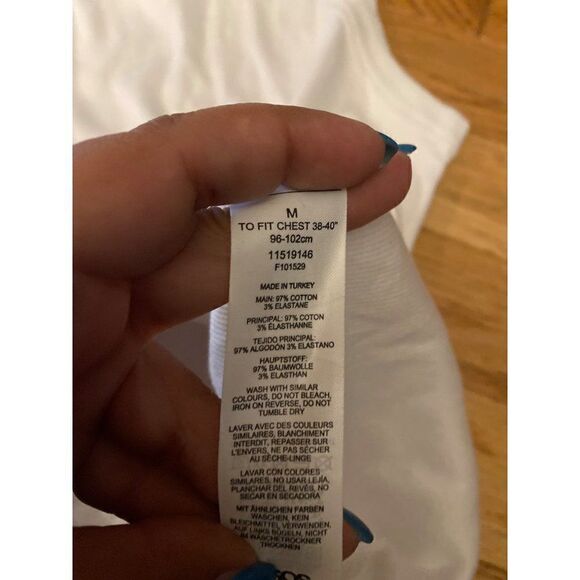 ASOS Design, women's white cotton sleeveless, racerback basic tank top size med - Picture 8 of 8